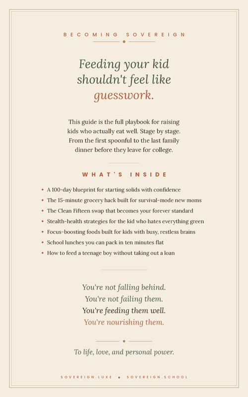 Book cover with text about feeding children and a promise to nourish them well.